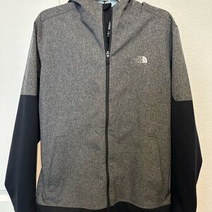 The North Face - Men’s L Jacket, full-zip with hood, grey and black